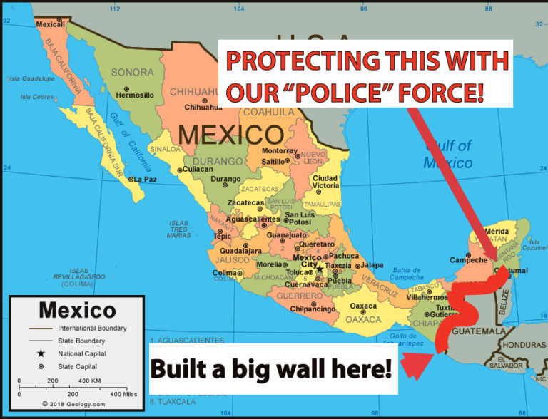 What Borders Mexico To The South